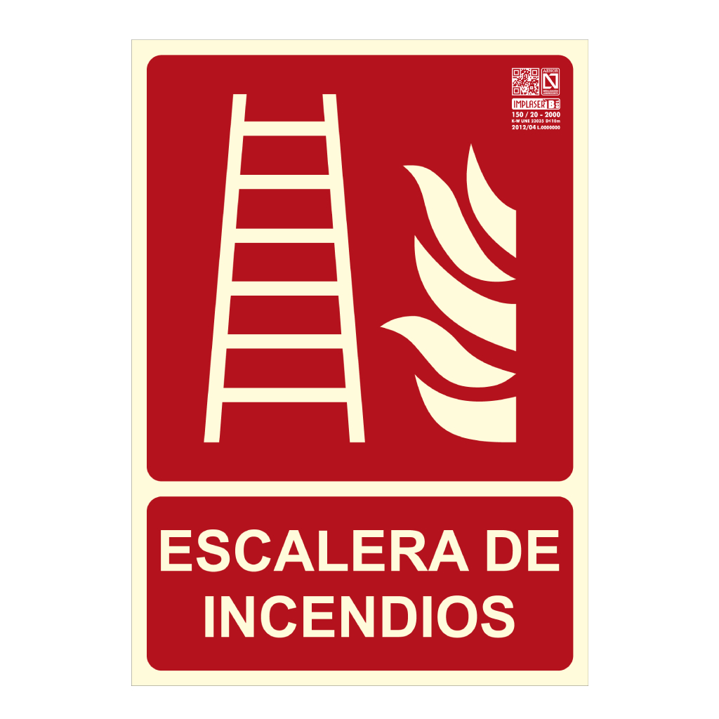 Señal escalera de incendios 29,7x21cm