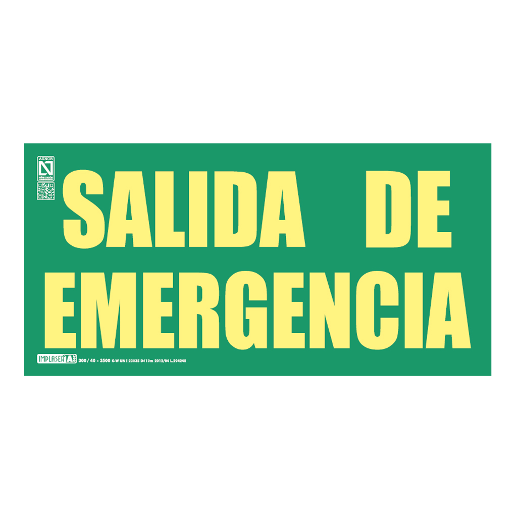 Señal salida de emergencia Clase A 29,7x14,8cm