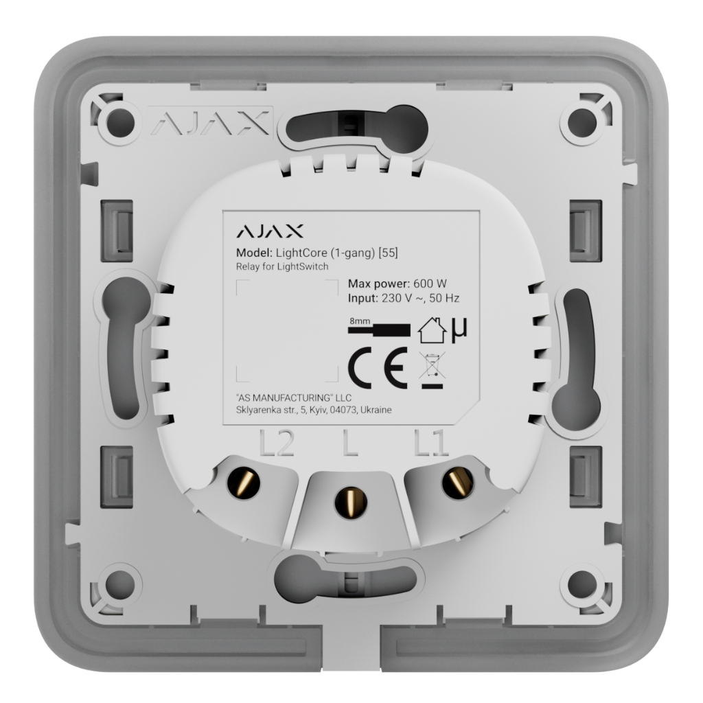 Ajax LightSwitch LightCore 1-gang. Interruptor Simple