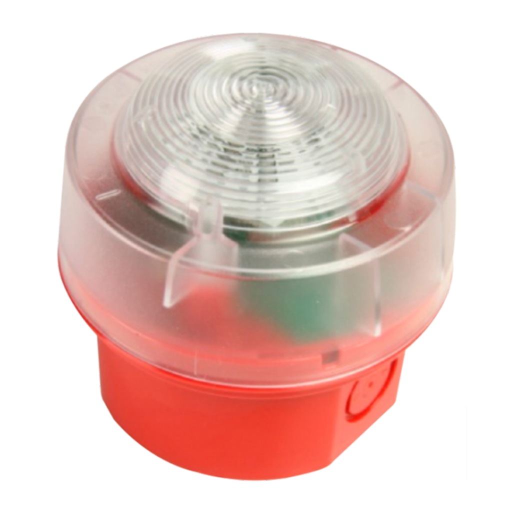 Flash con base alta IP65 de color rojo EN54/23