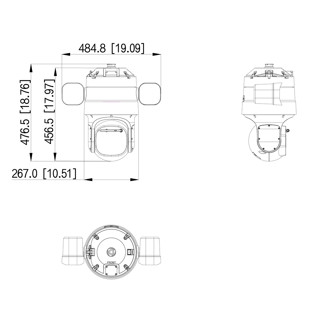 Domo PTZ Híbrido IP Térmico 400*300 25mm + 4M 5.5–248mm 45x IR250m IP66 AUDIO E/S AI