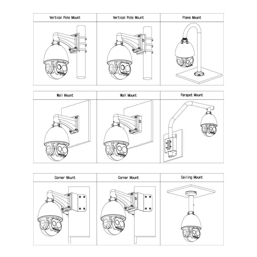 Domo PTZ Híbrido IP DUAL Térmico 400*300 25mm + Visible 4M DN WDR 45x IP66 IR100 36Vdc PoE AUDIO E/S AI