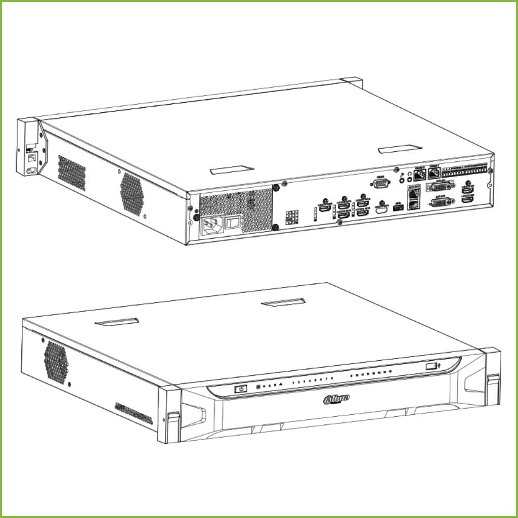 Decoder IP para 6 Monitores 6x HDMI 16ch@1080P 4ch@4K H.265 2HDMI 2DVI E/S