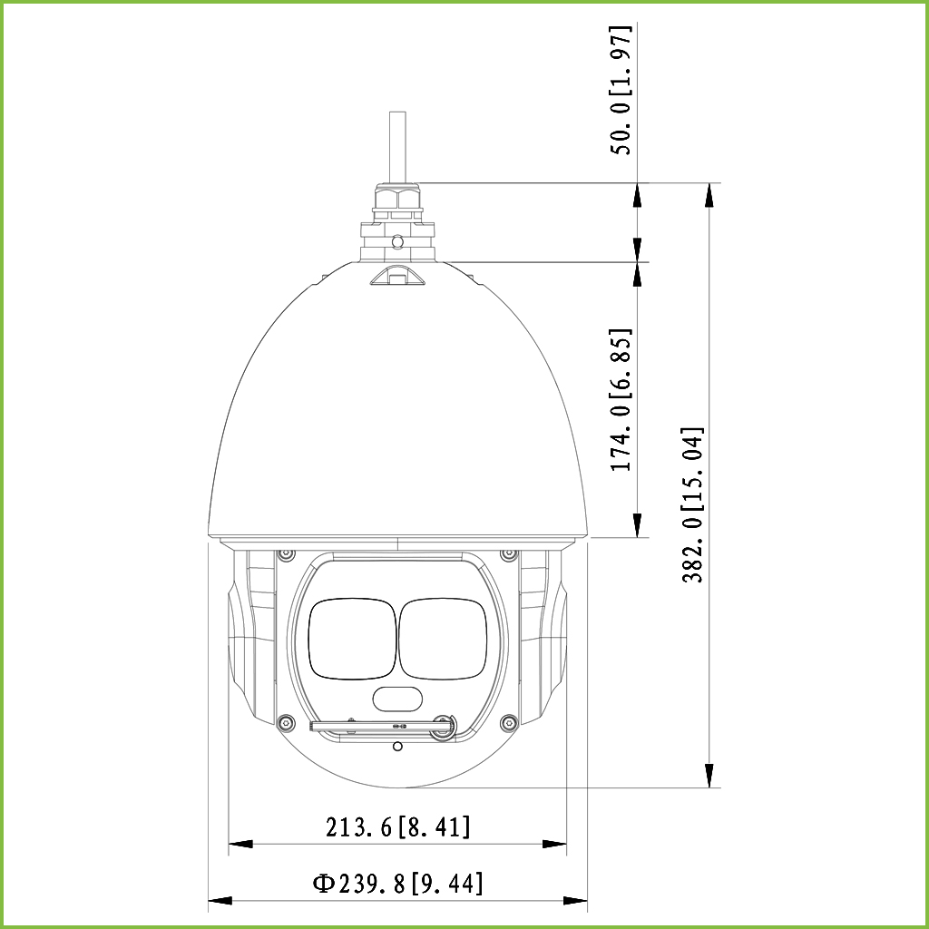 Domo PTZ IP AI 2M DN WDR Starlight Laser 550m 33X 3D IP67 Hi-POE AUDIO E/S