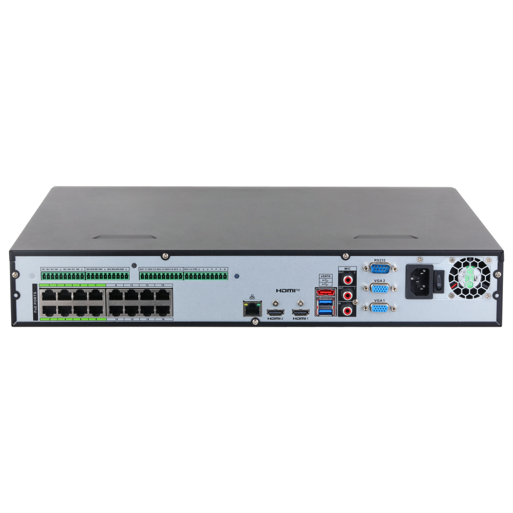 NVR 32ch 512Mbps 4K H265 2xHDMI 16PoE 4HDD E/S AI