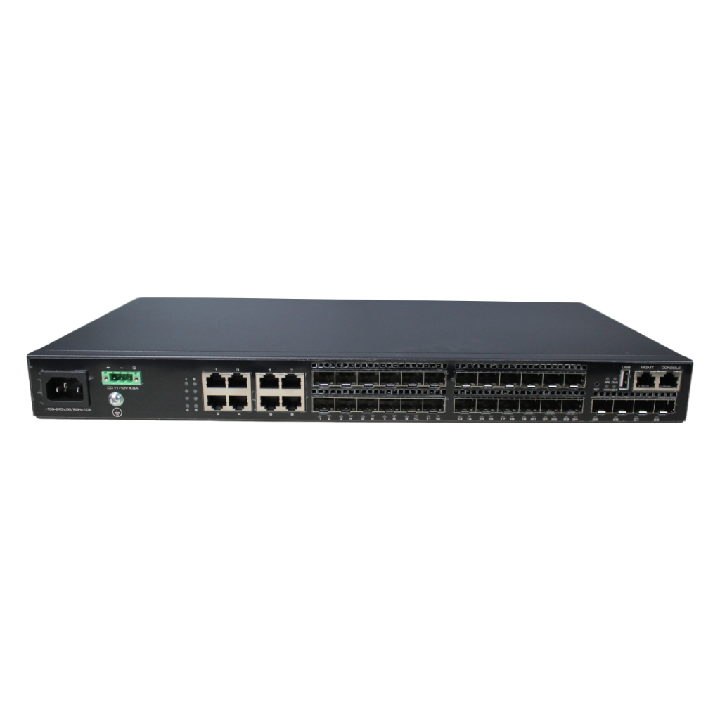 Switch 24 puertos Gigabit (16 SFP + 8 Combo (RJ45/SFP)) + 4 Uplink SFP+ 10Gbps 40W Manejable Layer3