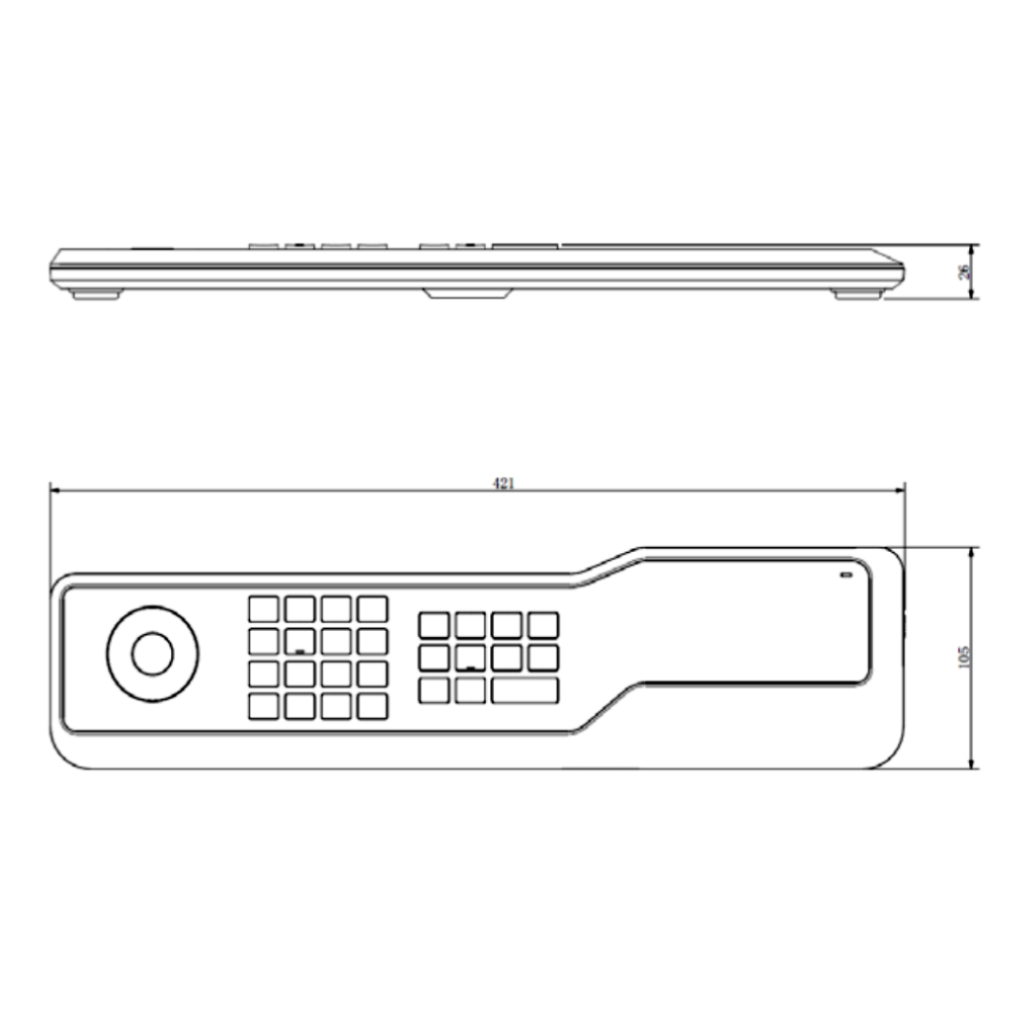 Joystick con Pantalla Touch 10.1" IP RS485 USB 1xHDMI control PTZ 12Vdc + Extension Teclado