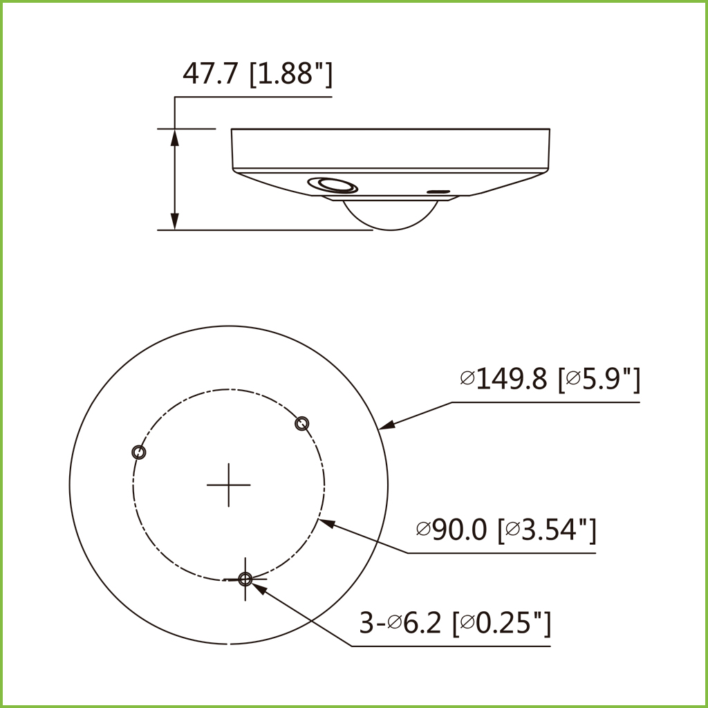 FishEye IP H265 12M 4K DN IR10m 1.98mm IK10 IP67 Audio SD PoE MIC E/S