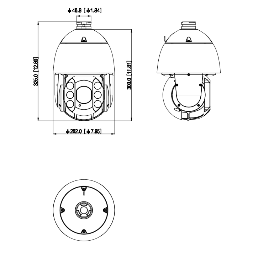 Domo PTZ IP 4M TiOC H265 WDR Starlight Iluminación Dual LED50m/IR150m 32x IP66 PoE+ AUDIO E/S AI