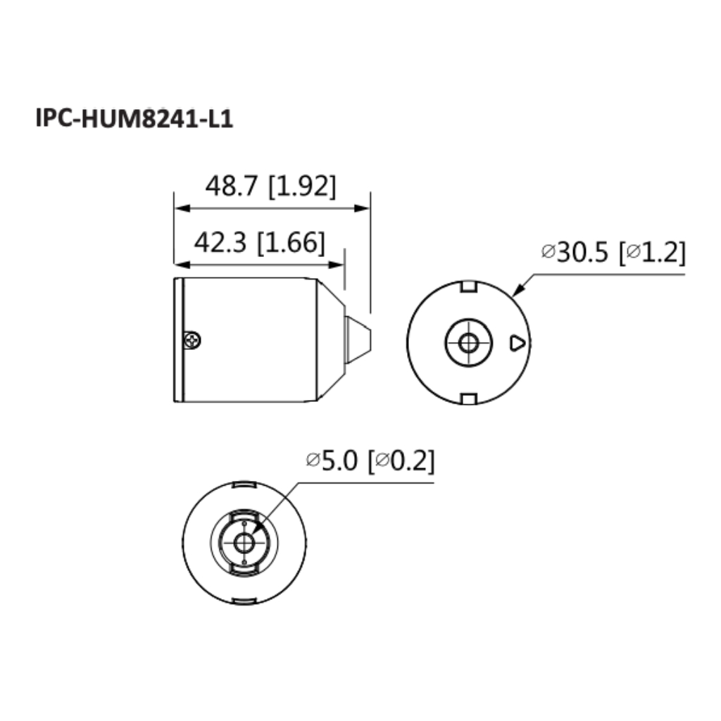 Minicámara IP H265 Pinhole 4M DN WDR 2.8mm IVS AUDIO E/S + Unidad principal AI