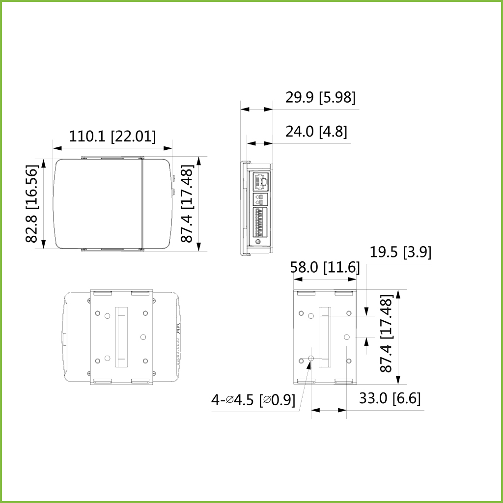 Minicámara IP H265 Pinhole 4M DN WDR 2.8mm IVS AUDIO E/S + Unidad principal AI