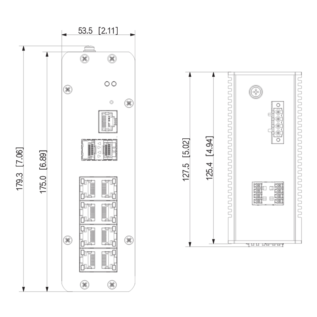 Switch PoE 2.0 Industrial 8 puertos Gigabit +2SFP Uplink Gigabit 120W Manejable Layer2