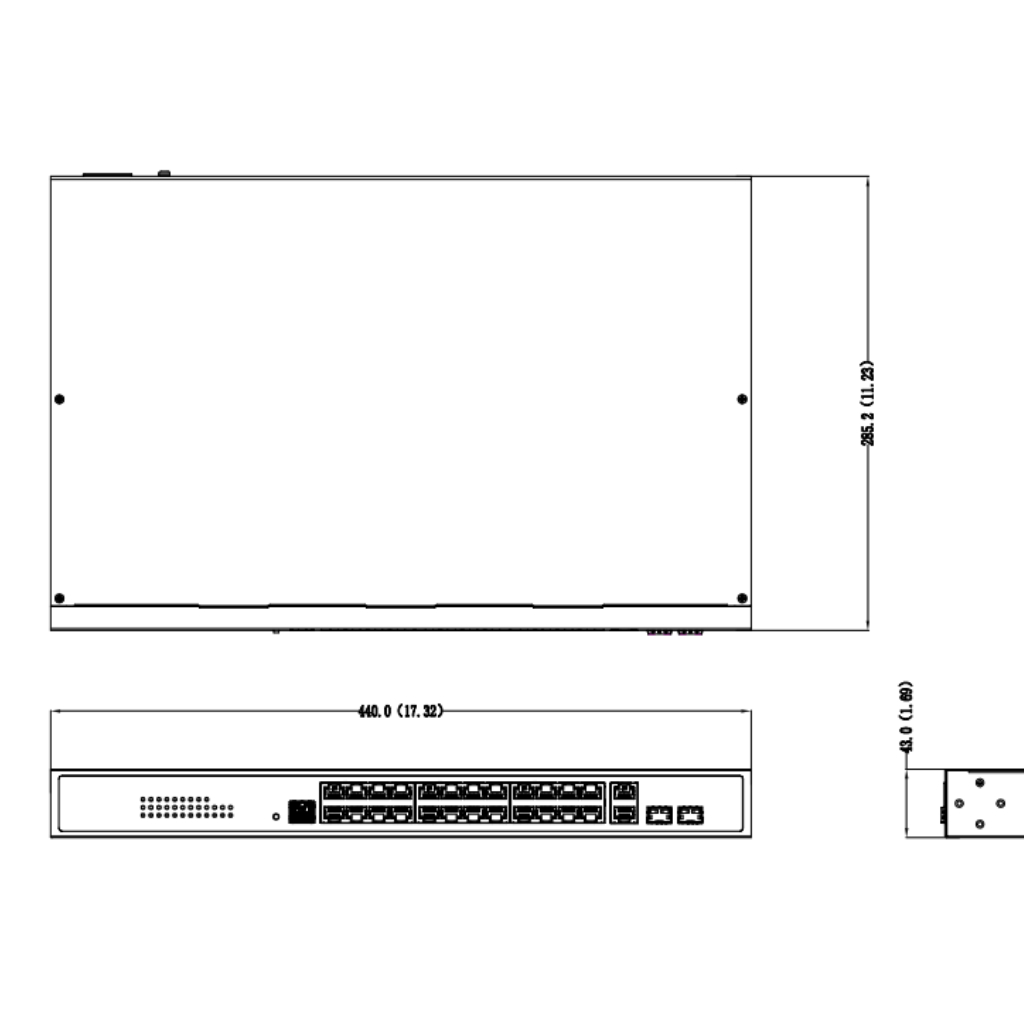 Switch PoE 2.0 24 puertos 10/100/1000 + 2 Combo Gigabit RJ45/SFP Uplink 230W Manejable Layer2