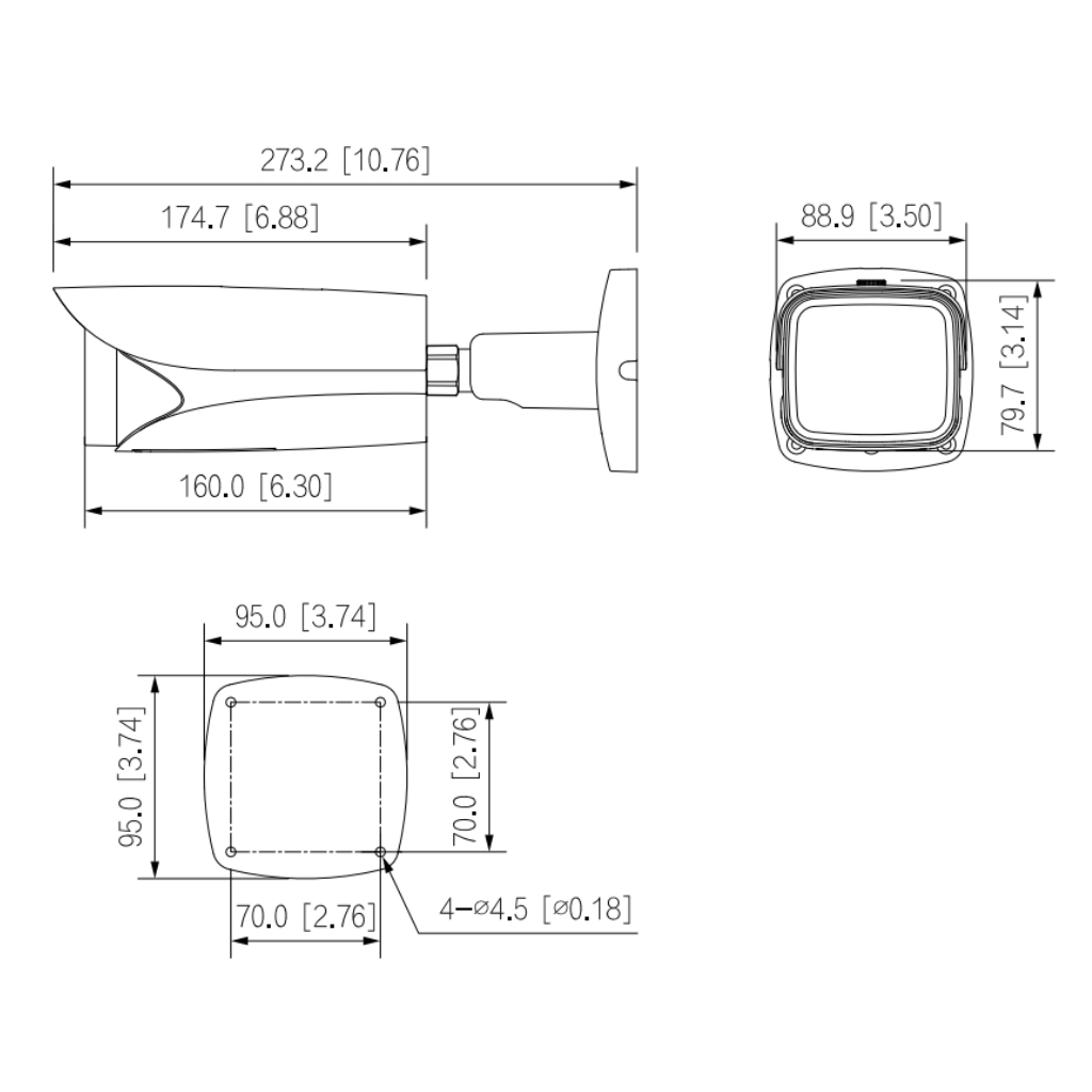 Tubular IP H265 5M WDR Deeplight IR60m 2.7-13.5VFM IP67 IK10 ePoE AUDIO E/S AI