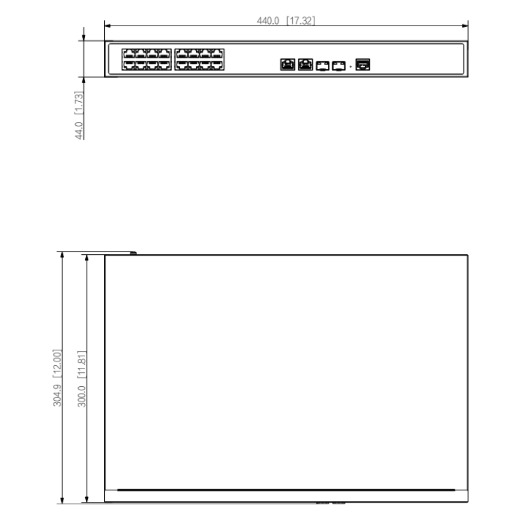 Switch PoE 16 puertos Gigabit + 2 Uplink Gigabit RJ45 + 2SFP Gigabit 240W Manejable Layer2