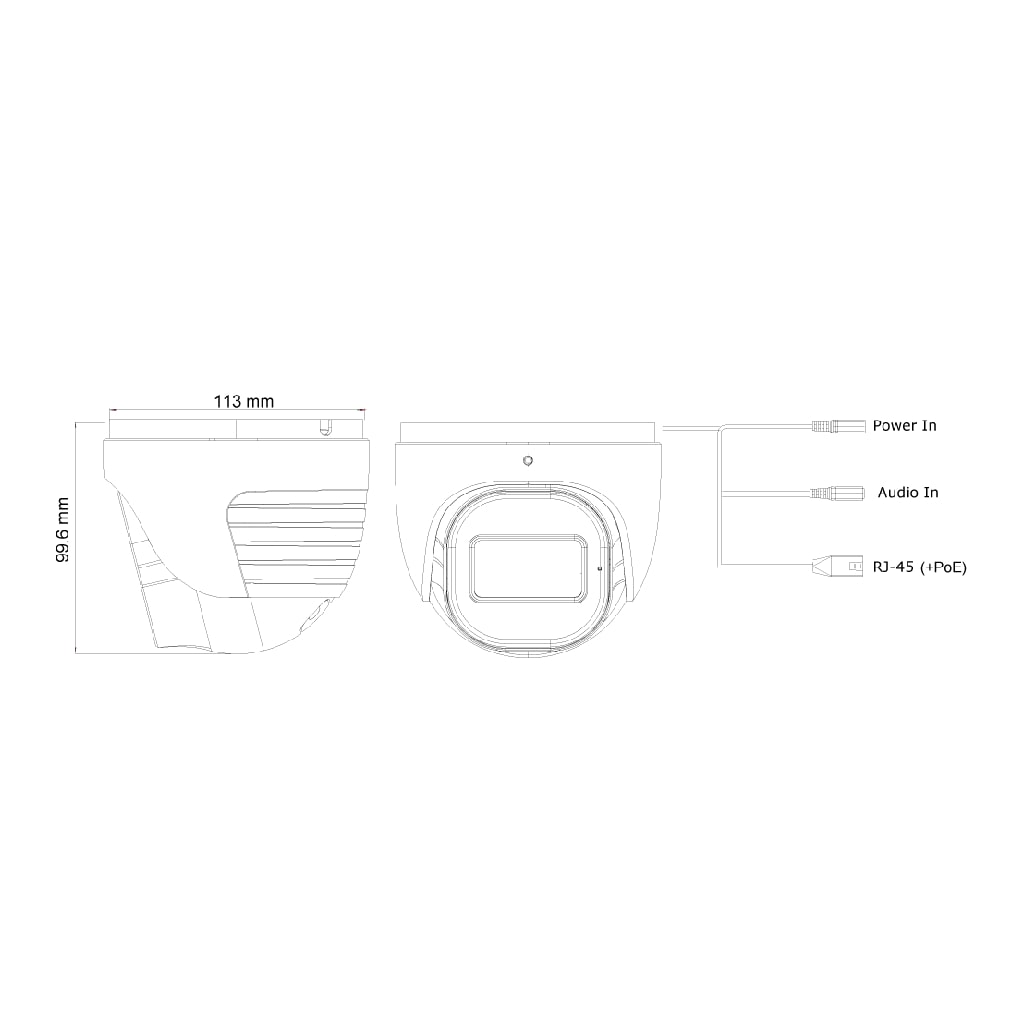 Domo IP 8MP H265 WDR IR40m 2.8-12mm VFM PoE IP67 MIC DDA y Detección facial
