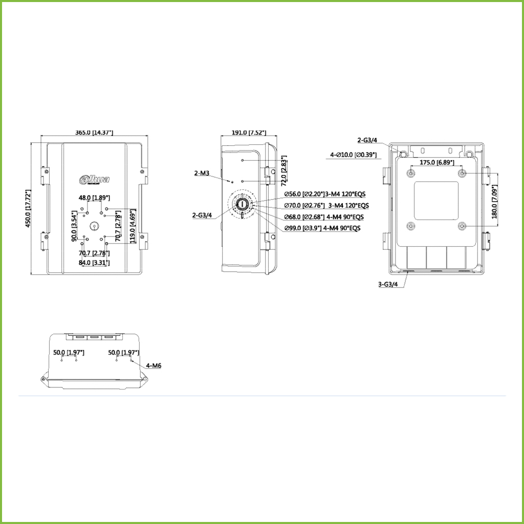 Caja de conexiones IP66 IK10 preparada para cámaras y accesorios DAHUA