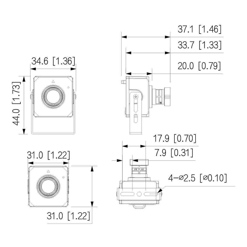 Minicámara IP H265 Pinhole 4M DN WDR Starlight 2.8mm IVS AUDIO MIC