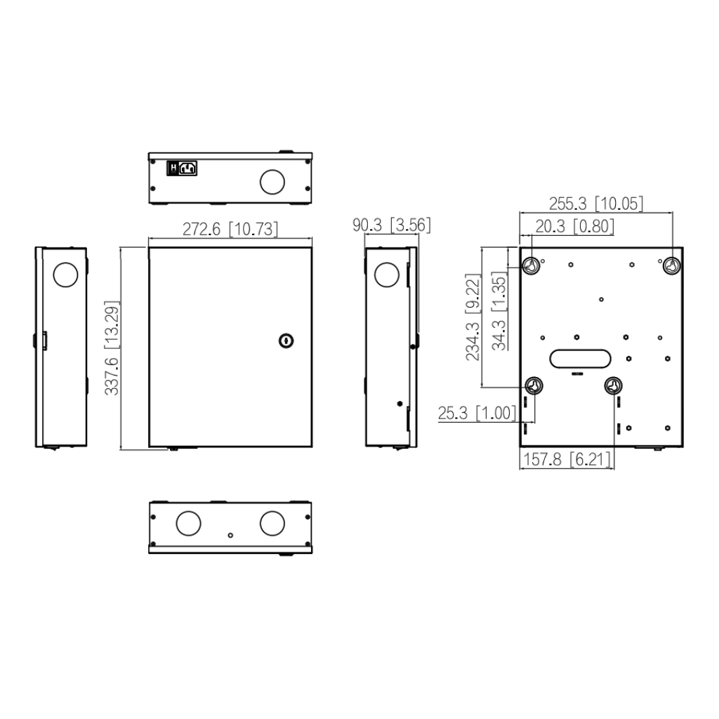 Controladora 4 Puertas / 1 Dirección en Caja Metálica IP Wiegand RS-485