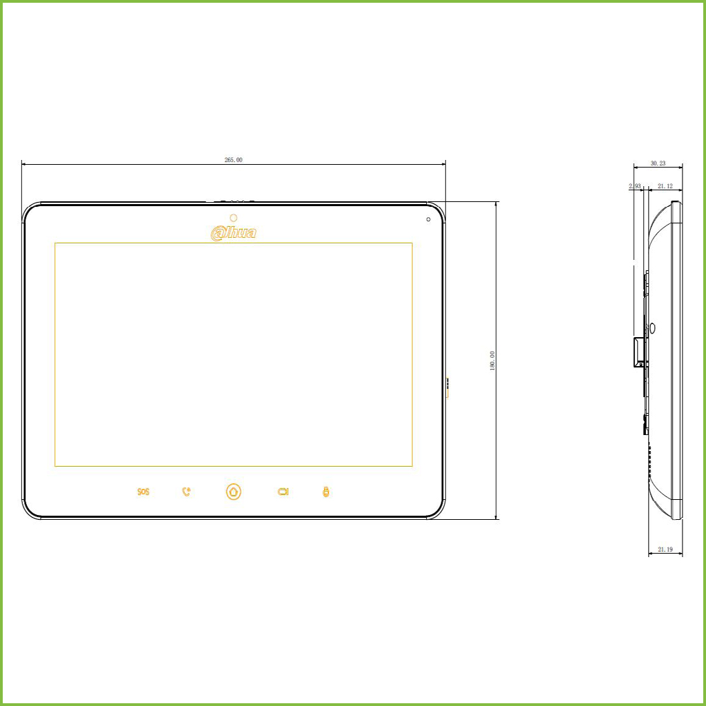 Monitor Interior 10" de Superficie para Videoportero IP WIFI PoE SD 6E 1S Alarma Blanco