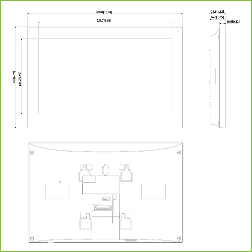 Monitor Interior 10" de Superficie para Videoportero IP PoE SD 6E 1S Alarma