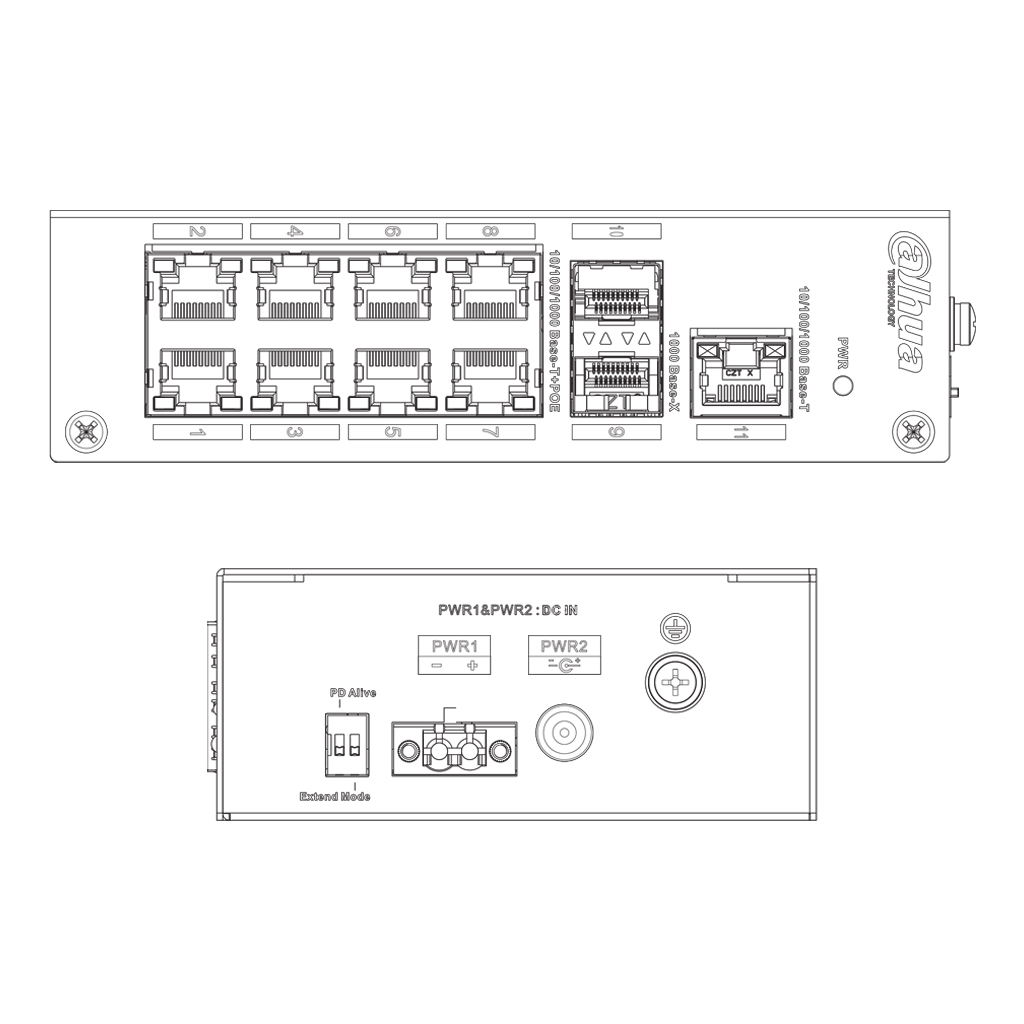 Switch PoE 2.0 8 puertos Gigabit +2SFP Uplink +1RJ45 Uplink Gigabit 120W No_Manejable Layer2