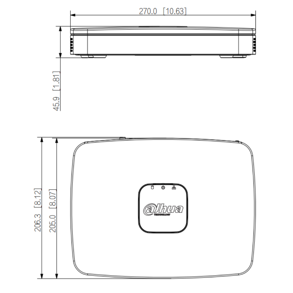 NVR 8ch 160Mbps 4K H265 HDMI 8PoE 1HDD