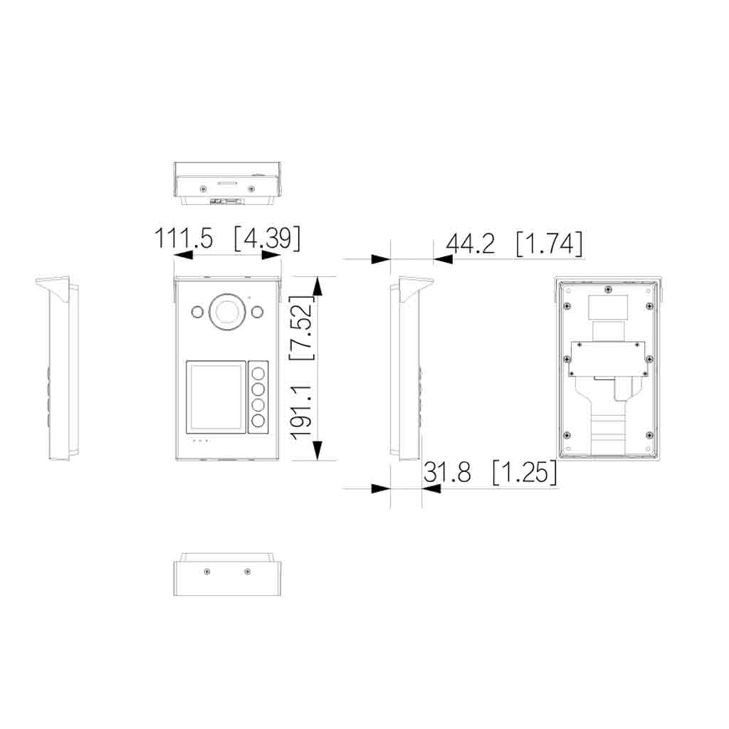 Estación Exterior para Videoportero IP 2-hilos PoE con Cámara 2MP IP65 IK08 Mifare 125º