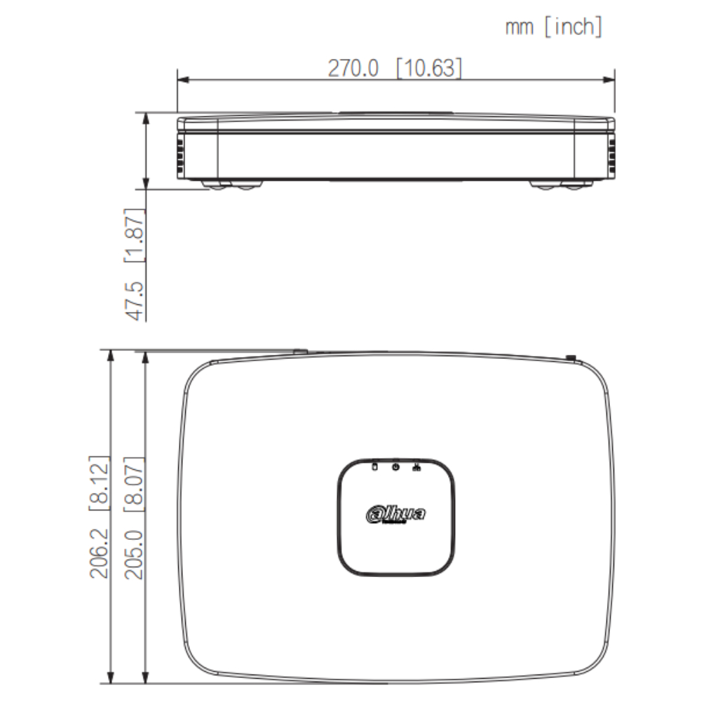 NVR 8ch 200Mbps H265 HDMI 8PoE 1HDD AI