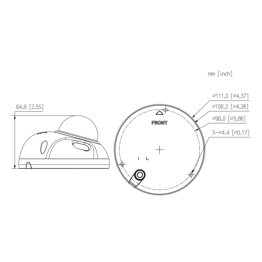 Domo IP H265 2M WDR IR20m 2.8mm IK10 IP67 PoE MOVIL M12 MIC AI