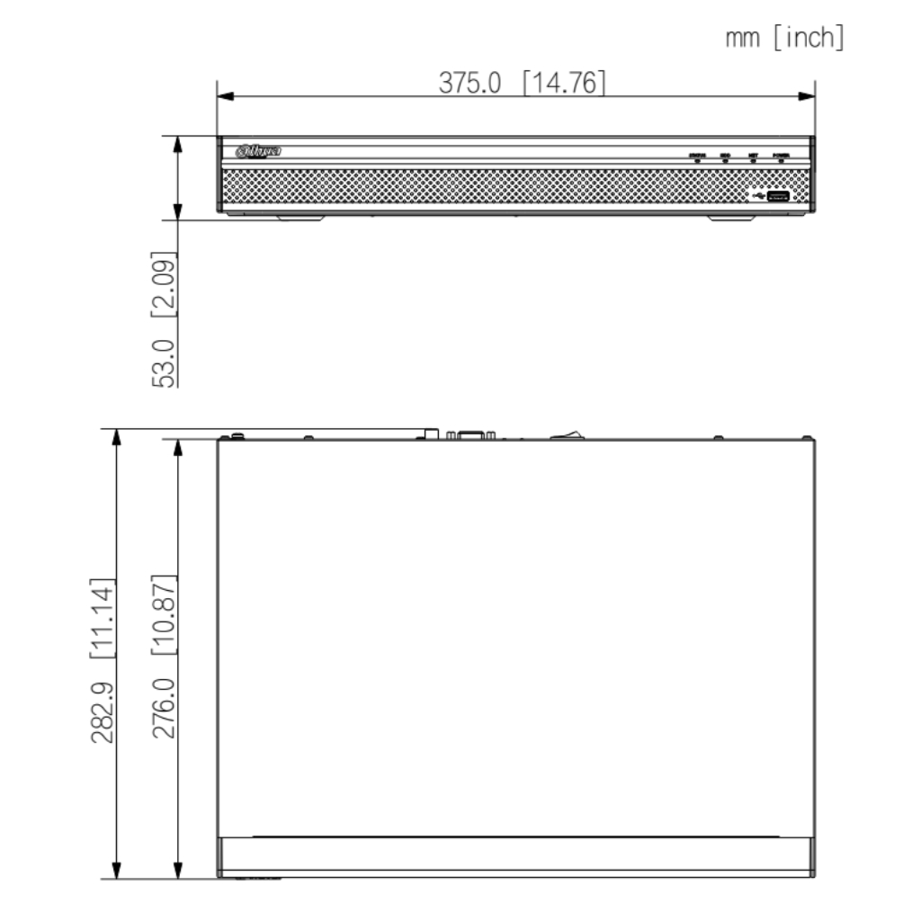 NVR 16ch 144Mbps H265 HDMI 2HDD