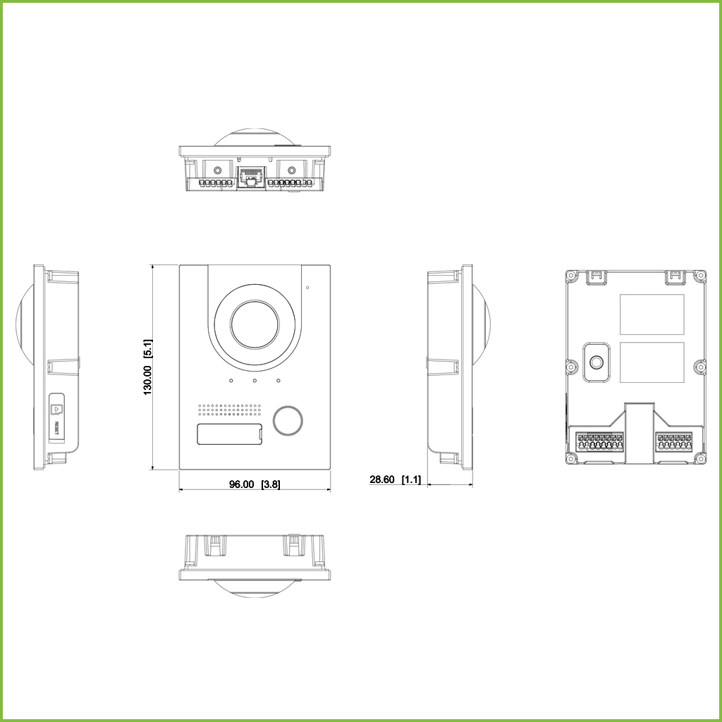 Estación Exterior para Videoportero IP 2-hilos/RJ45 PoE con Cámara 2MP IP65 IK07 160º Fisheye