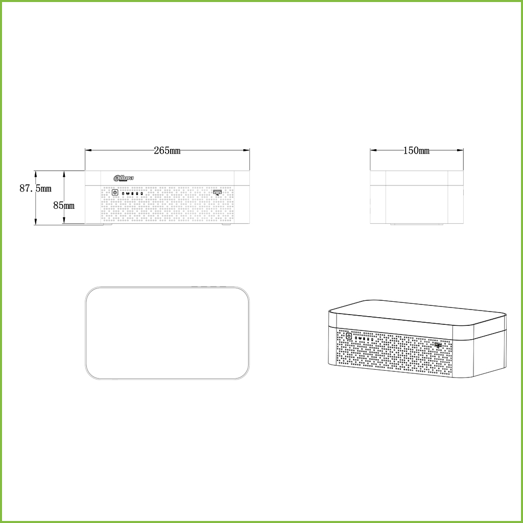 DVR 5EN1 H265 4ch 4K@12ips +4IP 8MP 1HDMI 1HDD Bateria