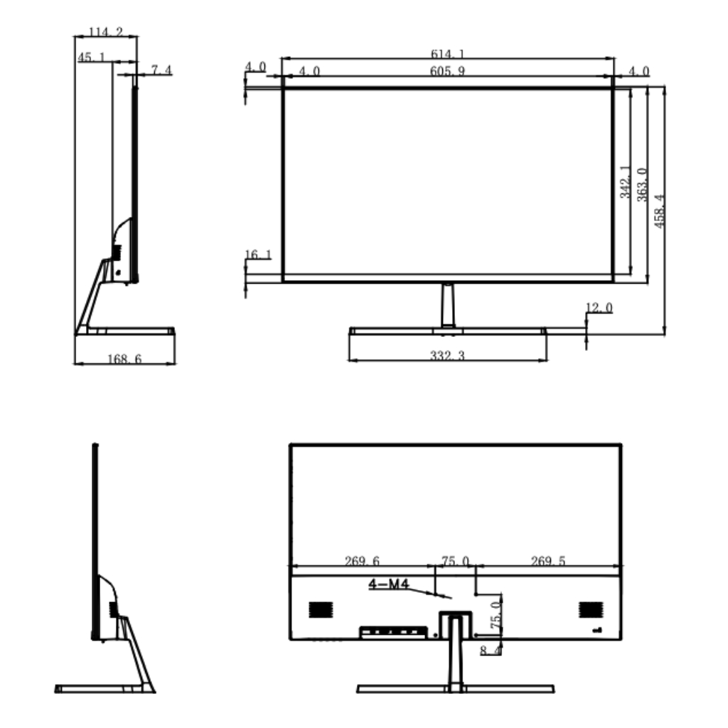 Monitor 27" Dahua para Seguridad 24/7 LED VGA/HDMI 16:9 1080P