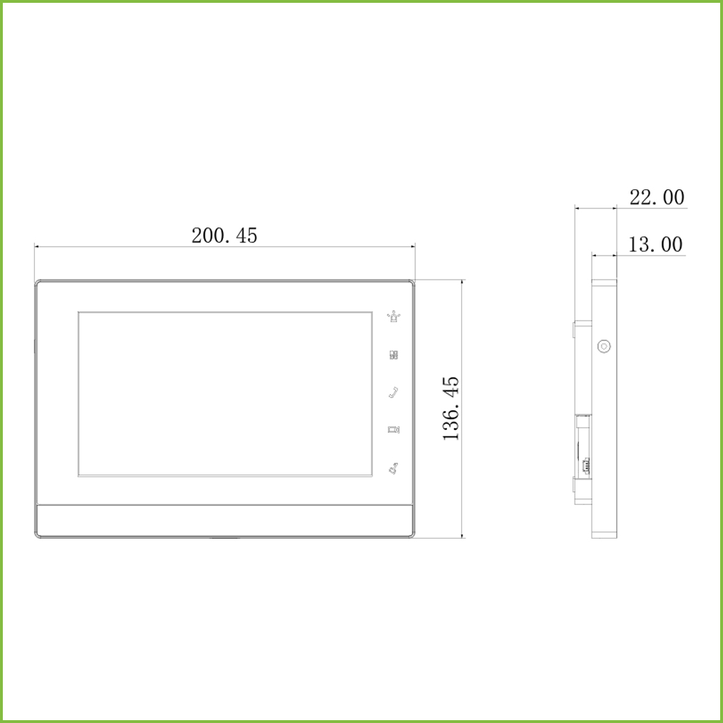 Monitor Interior 7" de Superficie para Videoportero IP SD 6E 1S Alarma Blanco