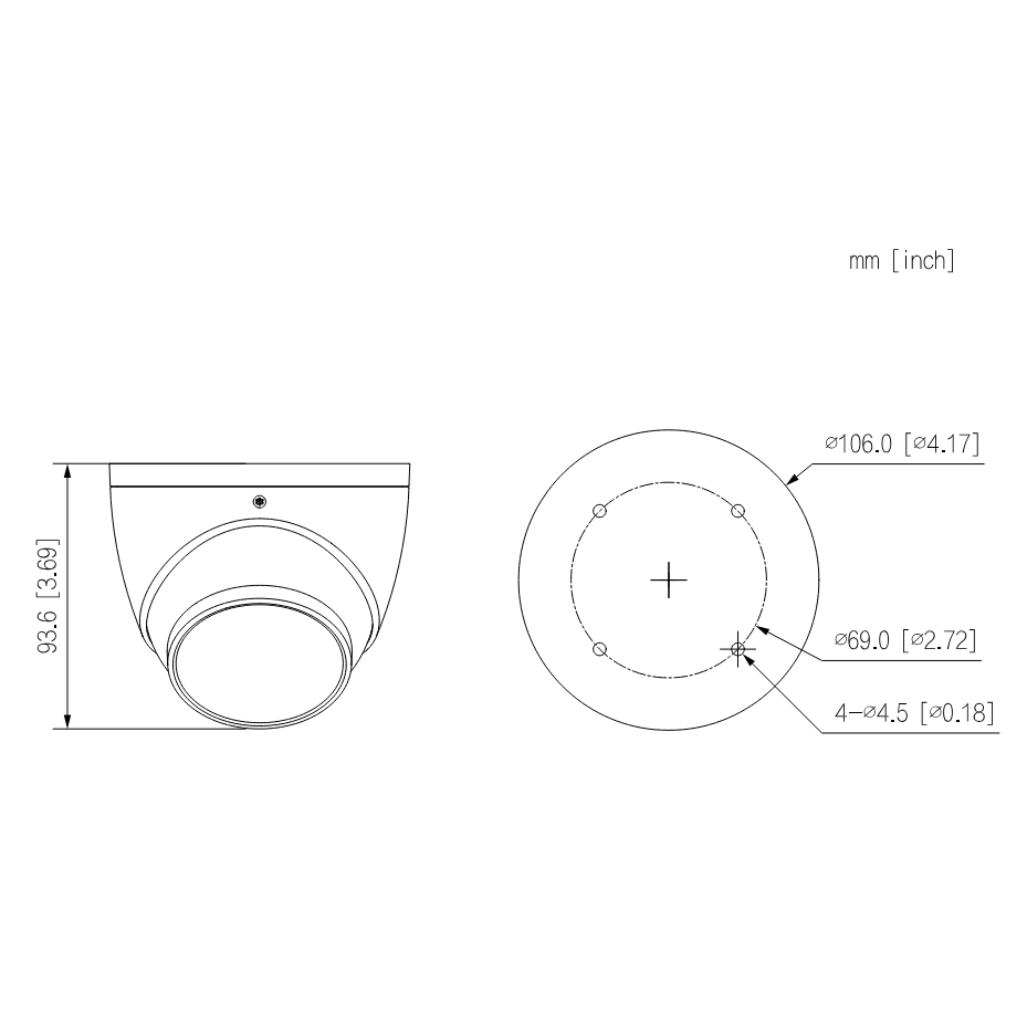 Domo IP H265 4M WDR Starlight IR50m 2.8mm IP67 PoE MIC AI