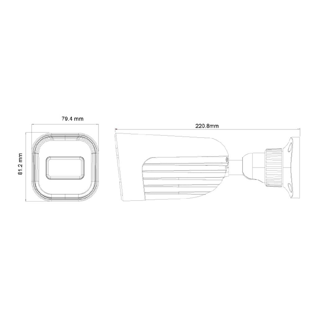 Tubular AHD 4EN1 8MP IR40m 2.8-12mm MVF IP67