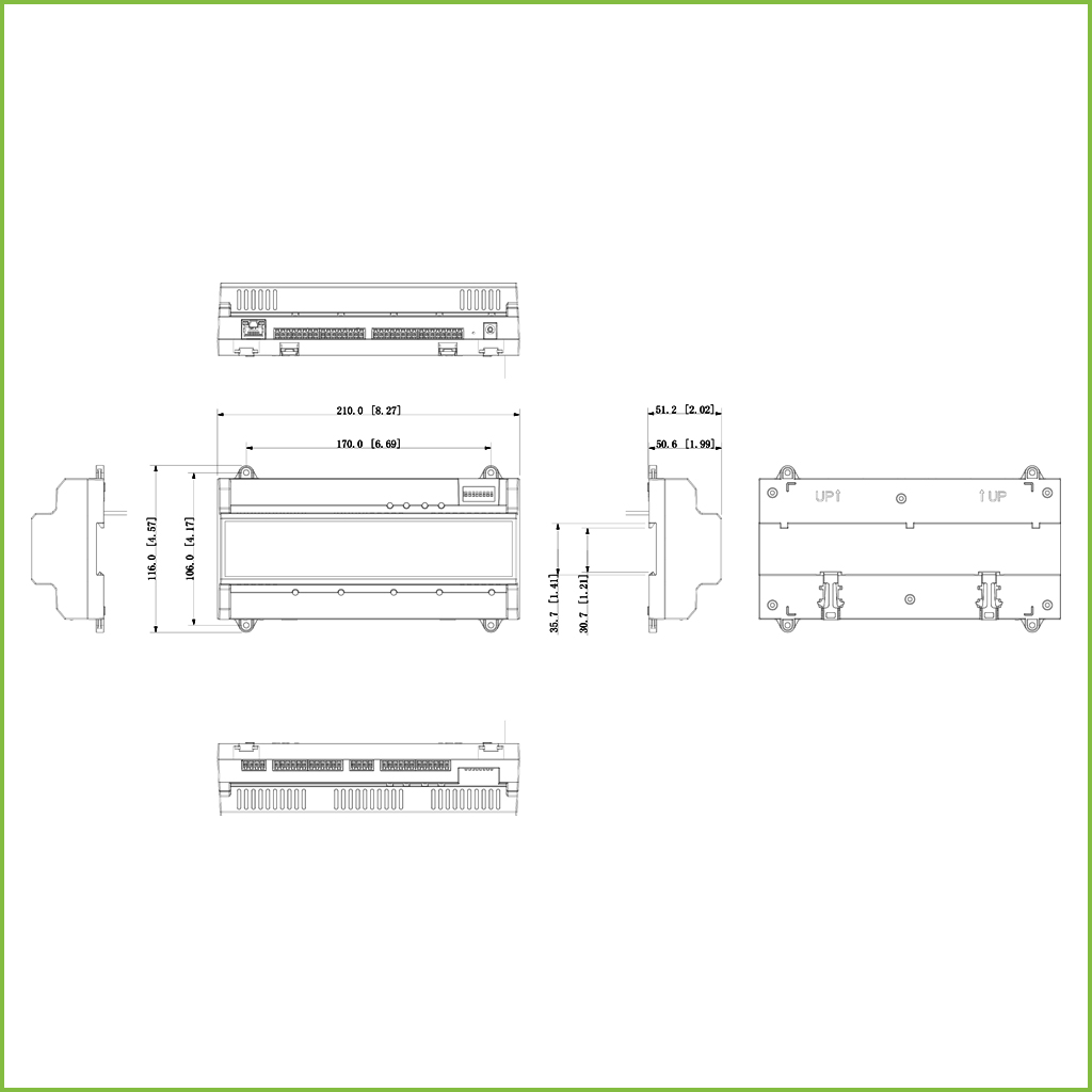 Controladora 2 Puertas / 2 Direcciones para Carril DIN IP Wiegand RS-485