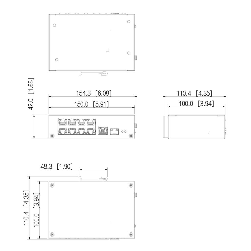 Switch PoE 2.0 8 puertos 10/100 +1RJ45 Uplink Gigabit +1SFP Uplink Gigabit 90W No_Manejable Layer2