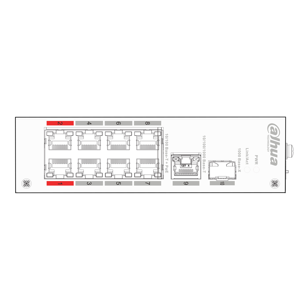 Switch PoE 2.0 8 puertos 10/100 +1RJ45 Uplink Gigabit +1SFP Uplink Gigabit 90W No_Manejable Layer2