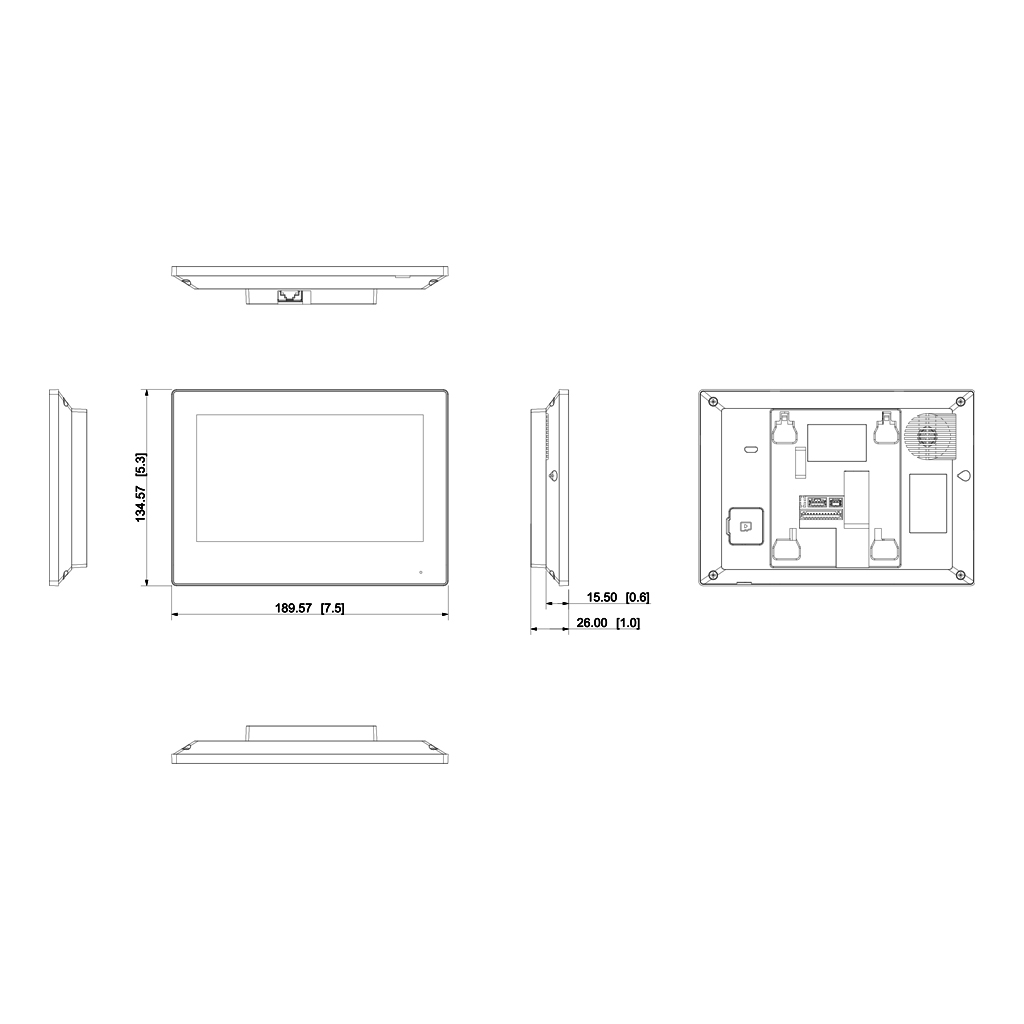 Monitor Interior 7" de Superficie para Videoportero IP WiFi PoE 6E 1S Alarma Blanco