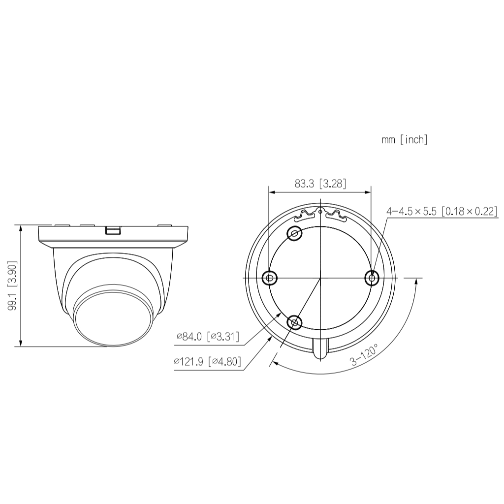 Domo IP H265 2M FULL COLOR WDR LED30m 2.8mm IP67 PoE SD MIC AI