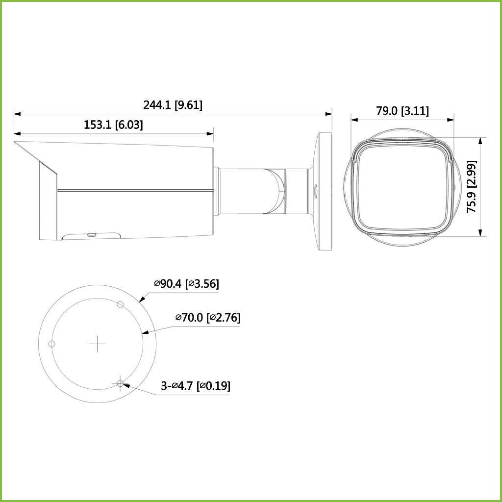 Tubular HDCVI 4EN1 5M DN WDR Starlight IR80m 2.7-13.5mm VFM IP67 AUDIO MIC