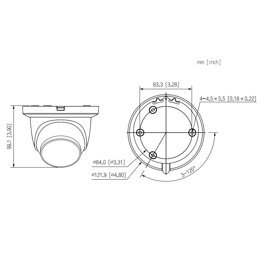 Domo IP H265 4M DN WDR Starlight IR30m 2.8mm IP67 PoE SD MIC AI