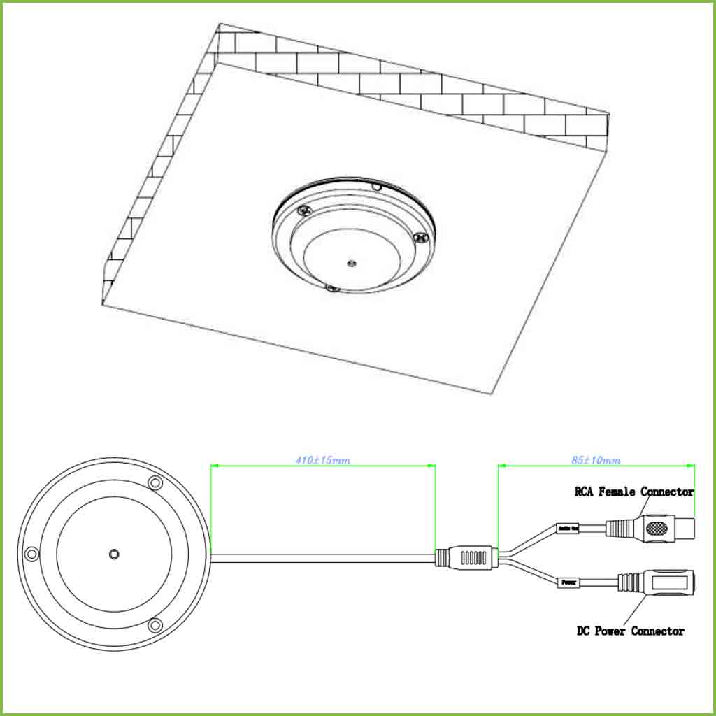 Micrófono Omni-direccional Alta Fidelidad para Superfície IP66 IK10 Metálico