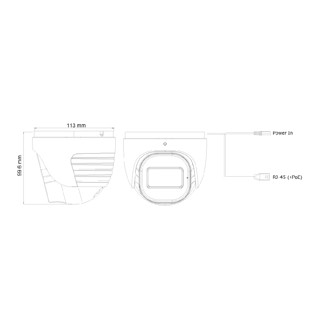 Domo IP 2MP H265 dWDR IR20m 2.8-12mm VF PoE IP67 MIC