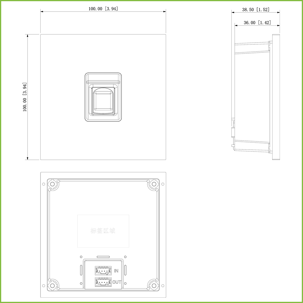 Estación Exterior Modular para Videoportero IP con Lector de huellas para Series VTO4202F-X