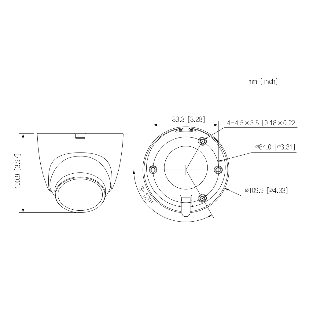 Domo IP H265 4M DN WDR 3DNR Starlight IR30m 2.8mm IP67 PoE SD MIC AI