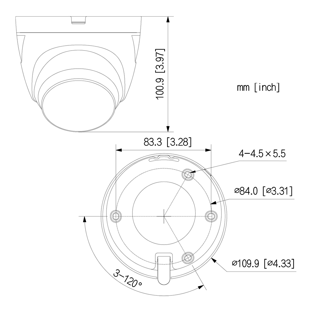 Domo HDCVI TiOC 2.0 4EN1 4K WDR IR40m 2.8mm IP67 Disuasión activa Quick-to-install