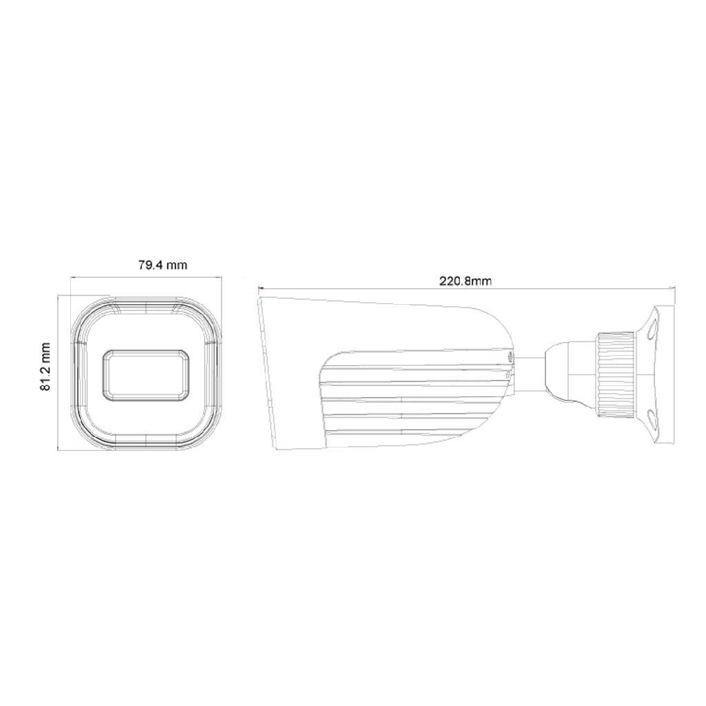 Tubular AHD 4EN1 1080P IR40m 2.8-12mm VFM IP67